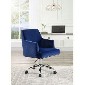 ACME Furniture - Trenerry Office Chair - Blue Velvet & Chrome - OF00117