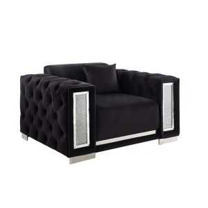 ACME Furniture - Trislar Chair w/Pillow - Black Velvet - LV01399