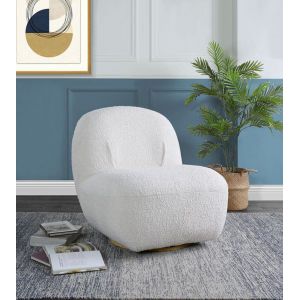 ACME Furniture - Yedaid Accent Chair w/Swivel - White Teddy Sherpa - AC00231