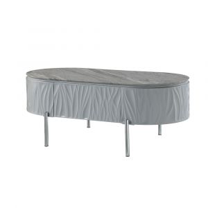 ACME Furniture - Yukino Coffee Table - Gray High Gloss & Chrome - LV02411