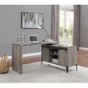 ACME Furniture - Zakwani Writing Desk - Gray Oak & Black - OF00005