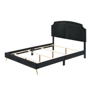 ACME Furniture - Zeena Queen Bed - Black Velvet - BD01176Q