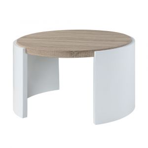 ACME Furniture - Zoma Coffee Table - White High Gloss & Oak - LV02414