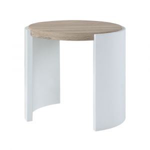 ACME Furniture - Zoma End Table - White High Gloss & Oak - LV02415