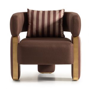 AICO - Amora Accent Chair - Brown/Eggshell Walnut - LFR-AMRA835-BRN-223