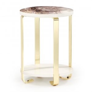 AICO - Ariana Chairside Table - Gold - LFR-ARNA222-806