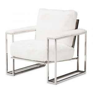 AICO by Michael Amini - Astro Faux Fur Chair in Stainless Steel Finish - TR-ASTRO35-MST-13_CLOSEOUT