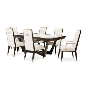 AICO - Belmont Place 7-Piece Dining Room Set - Espresso - 9085000DRS7-409