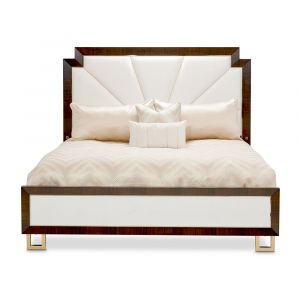 AICO - Belmont Place Queen Upholstered Bed - Espresso - 9085000QN3-409