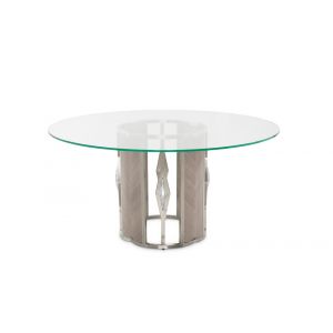 AICO by Michael Amini - Camden Court Round Glass Dining Table - Pearl - 9005001-101-126