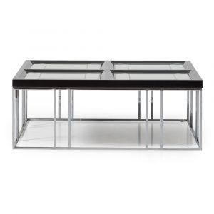 AICO - Carmela Cocktail Table - Glossy  Charcoal Sand - LFR-CRMA201-830