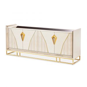 AICO - Carmela Console Table - Shimmer Ivory - LFR-CRMA223-141