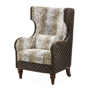 AICO by Michael Amini - Chamberi Wing Chair - Lynx/Warm Cognac - 9059836-LYNX-413
