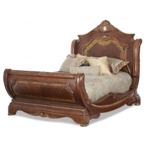 AICO by Michael Amini - Cortina Queen Sleigh Bed in Honey Walnut - NF6500QNSL-28