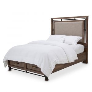 AICO by Michael Amini - Crossings King Panel Bed w/ Drawers in Reclaimed Barn