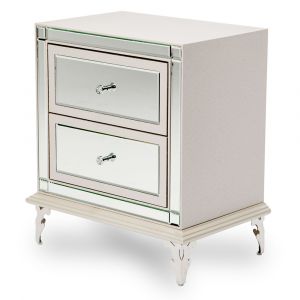 AICO by Michael Amini - Hollywood Loft Upholstered Nightstand in Frost - 9001640-104