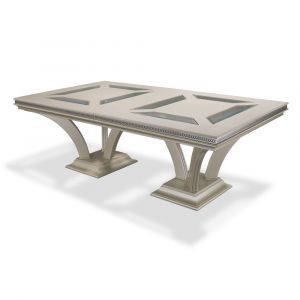 AICO by Michael Amini - Hollywood Swank Large Rectangular Dining Table in Pearl Caviar - NT03002-11