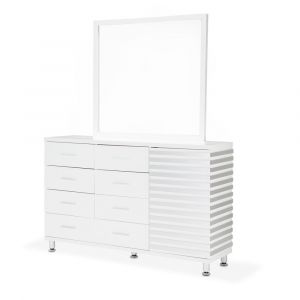 AICO by Michael Amini - Horizons Dresser and Mirror in Cloud White