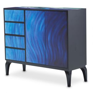 AICO by Michael Amini - Illusions Blue Waves Cabinet - KIA-ILUSN-084