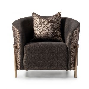 AICO - Lisbon Accent Chair - Onyx/Gold - LFR-LSBN835-ONX-806