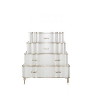 Aico by Michael Amini - London Place 6-Drawer Tiered Chest - Creamy Pearl - N9004070SA-112