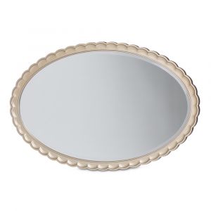 Aico by Michael Amini - Malibu Crest Oval Wall Mirror - Chardonnay - N9007260-822