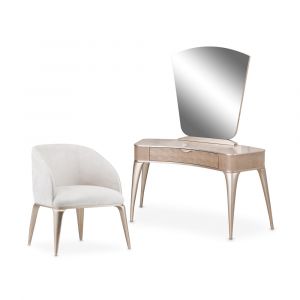 Aico by Michael Amini - Malibu Crest Vanity Set with Mirror & Chair - Blush - N9007000VAN3-131
