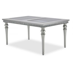 AICO by Michael Amini - Melrose Plaza 4 Leg Upholstered Dining Table in Dove - 9019000-118