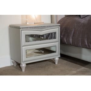 AICO by Michael Amini - Melrose Plaza Upholstered Nightstand in Dove - 9019040-118