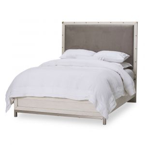 AICO by Michael Amini - Menlo Station Cal. King Panel Bed w/ Fabric Insert in Eucalyptus