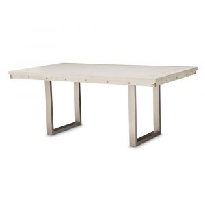 AICO by Michael Amini - Menlo Station Rectangular Dining Table in Eucalyptus & Brushed Silver - KI-MENP000-123