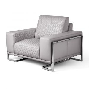 AICO by Michael Amini - Mia Bella Gianna Chair and a Half - Light Gray/Steel - MB-GIANN38-LGR-13