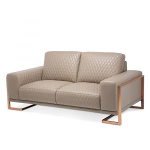 AICO by Michael Amini - Mia Bella Gianna Leather Loveseat in Light Coffee - MB-GIANN25-PCH-801