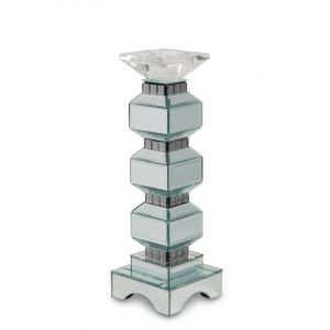 AICO by Michael Amini - Montreal - 3-Tier Mirrored Candle Holder with Crystals, Pack of 2 - FS-MNTRL155-PK2
