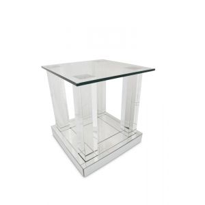 AICO by Michael Amini - Montreal - End Table with Glass Top - FS-MNTRL-1581
