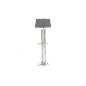 AICO by Michael Amini - Montreal - Mirrored Floor Lamp with Crystal Accents & Violet Rectangular Lamp Shade - FS-MNTRL191-194T
