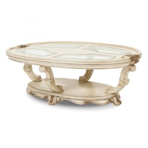 AICO by Michael Amini - Platine de Royale Oval Cocktail Table in Champagne - N09201-201