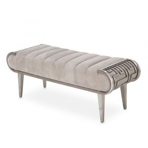 Aico by Michael Amini - Roxbury Park Tufted Bench - Stainless Steel - N9006904-13