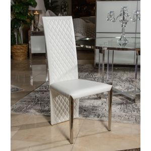 AICO by Michael Amini - State St. Side Chair, Short in Glossy White - 9016003AS-116
