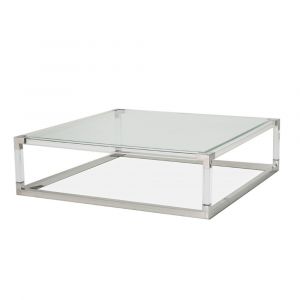 AICO by Michael Amini - State St. - Square Cocktail Table - Stainless Steel - N9016304-13