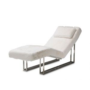 AICO by Michael Amini - Trance Astro - Faux Fur Chaise, Moonstone - Stainless Steel - TR-ASTRO41-MST-13