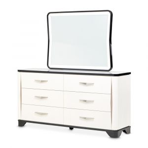 AICO - Tuxedo Dresser & Mirror - Piano Keyboard - 9087050SA-260-832