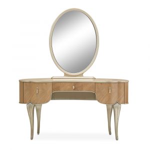 Aico by Michael Amini - Villa Cherie Vanity with Mirror - Caramel - N9008000VAN2-134