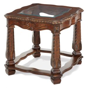 AICO by Michael Amini - Windsor Court End Table in Vintage Fruitwood - 70202-54