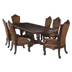 AICO by Michael Amini - Windsor Court Rect. Dining Room Set (7 pc) in Vintage Fruitwood - 70000DRS7-54