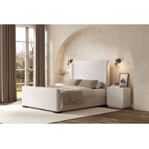 Alpine Furniture - Adele Upholstered California King Platform Bed, Beige - 8322CK