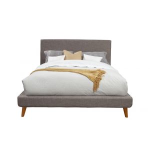 Alpine Furniture - Britney Full Size Upholstered Platform Bed, Dark Grey - 1296F