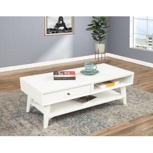 Alpine Furniture - Flynn Coffee Table, White - 966-W-61