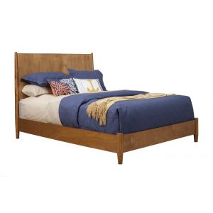 Alpine Furniture - Flynn Mid Century Modern Standard King Panel Bed, Acorn - 966-07EK