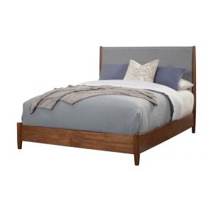 Alpine Furniture - Flynn Mid Century Modern Two Tone Queen Panel Bed, Acorn/Grey - 999-01Q